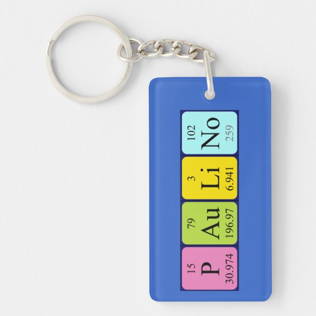 Paulino periodic table name keyring (Front)