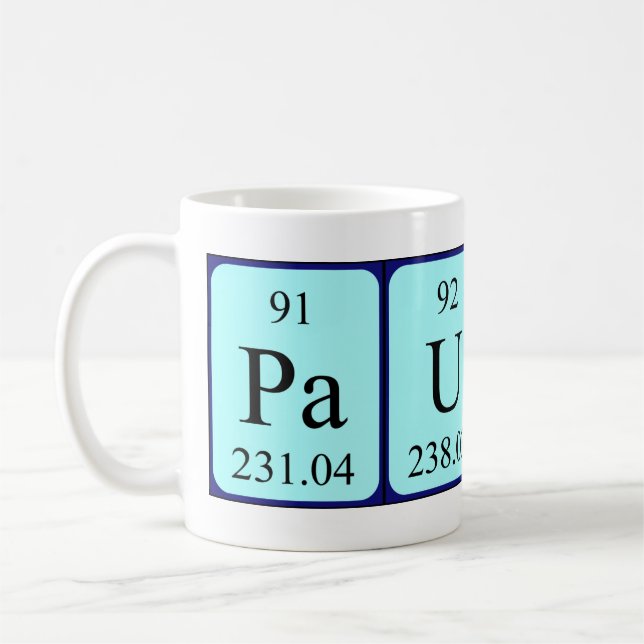 Paulino periodic table name mug (Left)