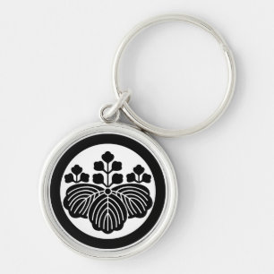 Paulownia with 5&3 blooms in circle key ring