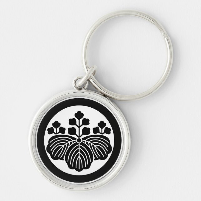 Paulownia with 5&3 blooms in circle key ring (Front)