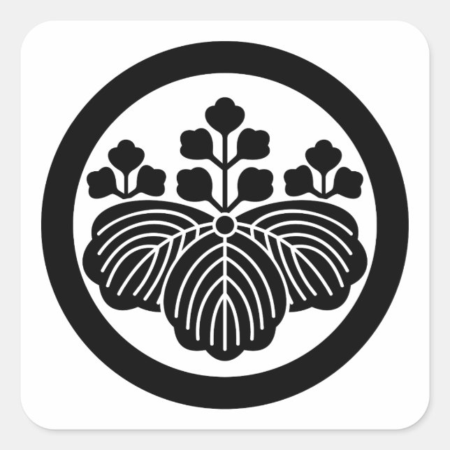 Paulownia with 5&3 blooms in circle square sticker (Front)