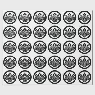 Paulownia with 5-3 blooms in circle wrapping paper