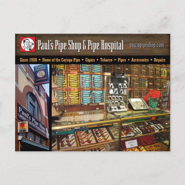 Paul's Pipe Shop Postcard (Front)