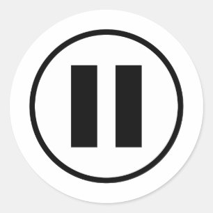 Pause Button Icon Symbol Customisable Classic Round Sticker