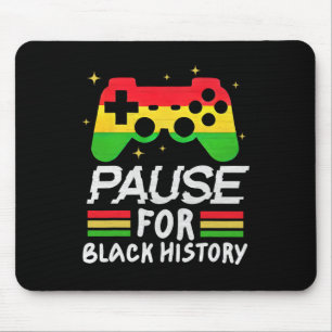Pause For Black History Month Boys Kids Gamer Vide Mouse Mat