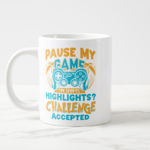 Pause My Game Challenge Sports Gaming Large Coffee Mug