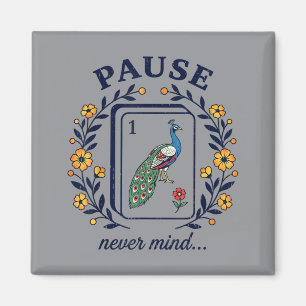 Pause Nevermind Vintage Funny Mahjong Lovers Tile Magnet