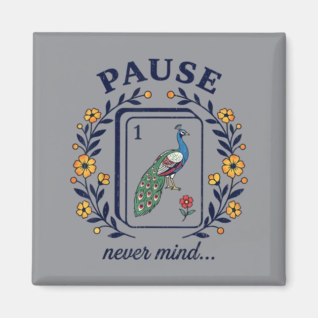 Pause Nevermind Vintage Funny Mahjong Lovers Tile Magnet (Front)