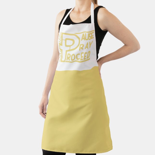 PAUSE PRAY PROCEED CHRISTIAN APRON (Insitu)