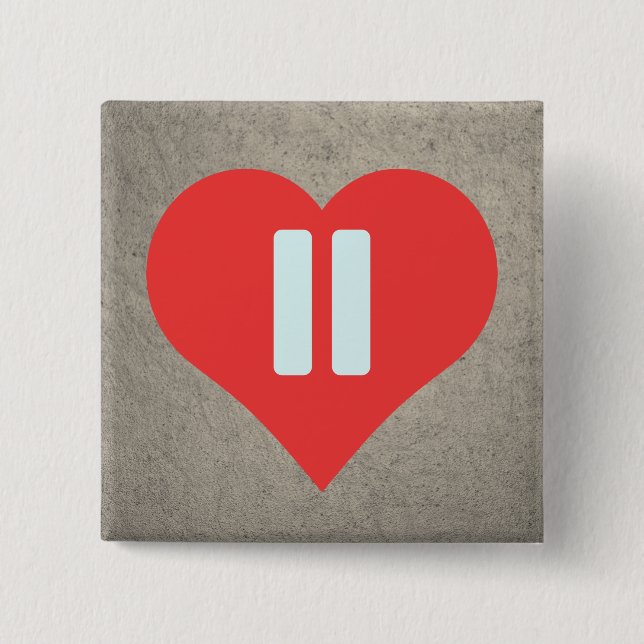 Pause Symbols Pictogram 15 Cm Square Badge (Front)