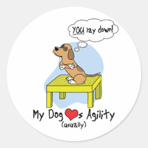 Pause Table Agility Humour Classic Round Sticker