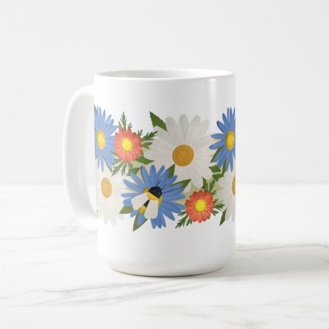 Pause Tiles 15oz Bee Mug – Left-Hand Edition (Front Left)