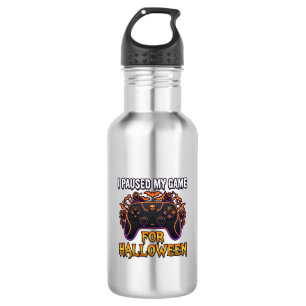 Paused Game Halloween Controller Bats Ghosts_1 532 Ml Water Bottle