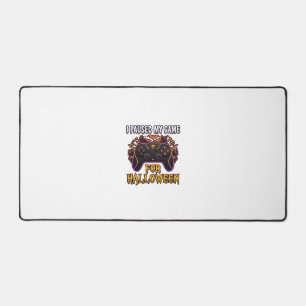 Paused Game Halloween Controller Bats Ghosts_1 Desk Mat
