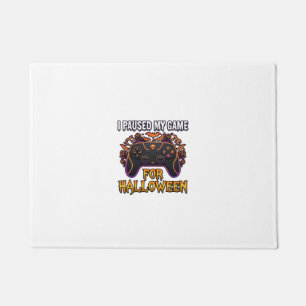 Paused Game Halloween Controller Bats Ghosts_1 Doormat