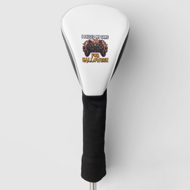 Paused Game Halloween Controller Bats Ghosts_1 Golf Head Cover (Front)