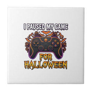 Paused Game Halloween Controller Bats Ghosts_1 Tile