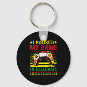 Paused game to celebrate juneteenth funny men boy key ring