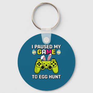Paused game to egg hunt video game kids boys key ring
