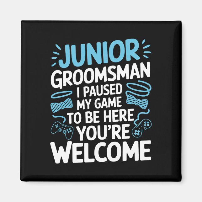 Paused game wedding party bow tie cute junior magnet (Front)