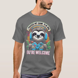 Paused My Game Be Here family family T-Shirt