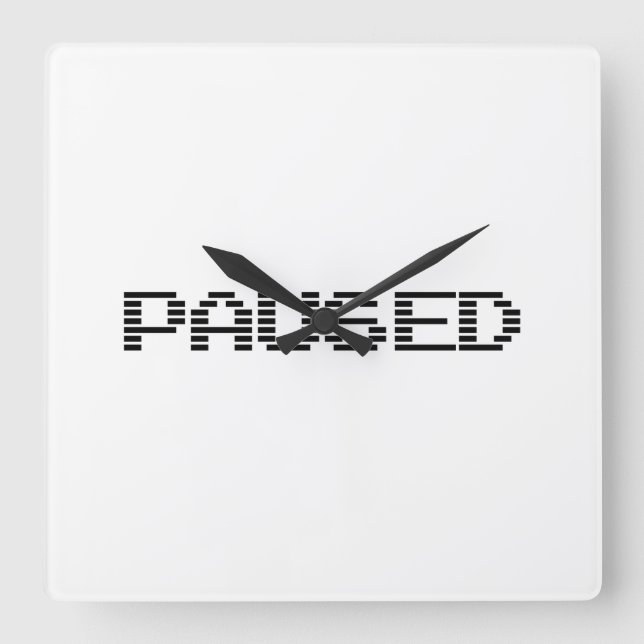 PAUSED SQUARE WALL CLOCK (Front)