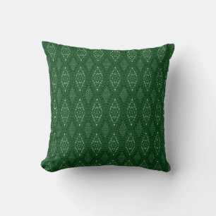 Pave Diamonds Emerald Green Throw Pillow