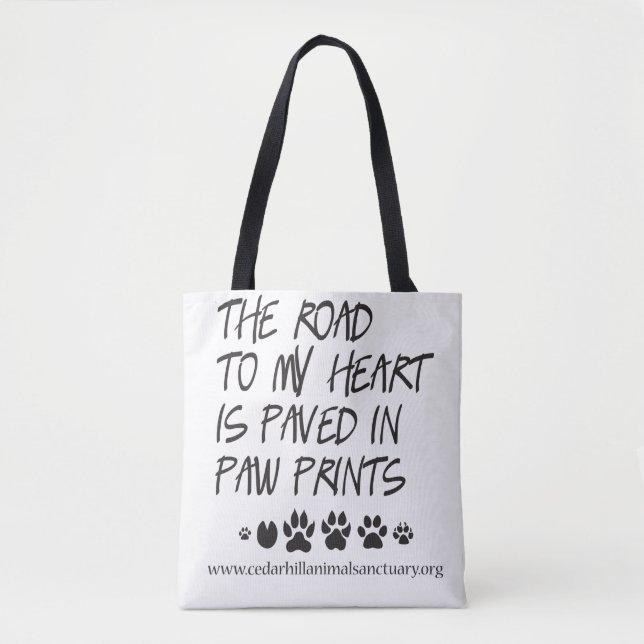 Paved Paws Tote Bag (Front)