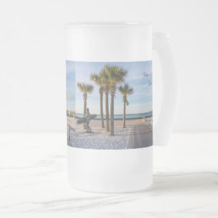 Paved Walkway To Pensacola Beach Frosted Beer Mug