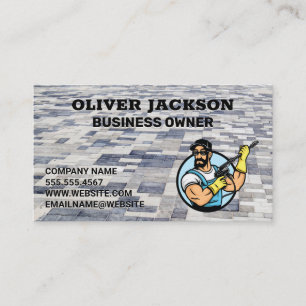 Pavement Bricks   Power Washer Logo Business Card