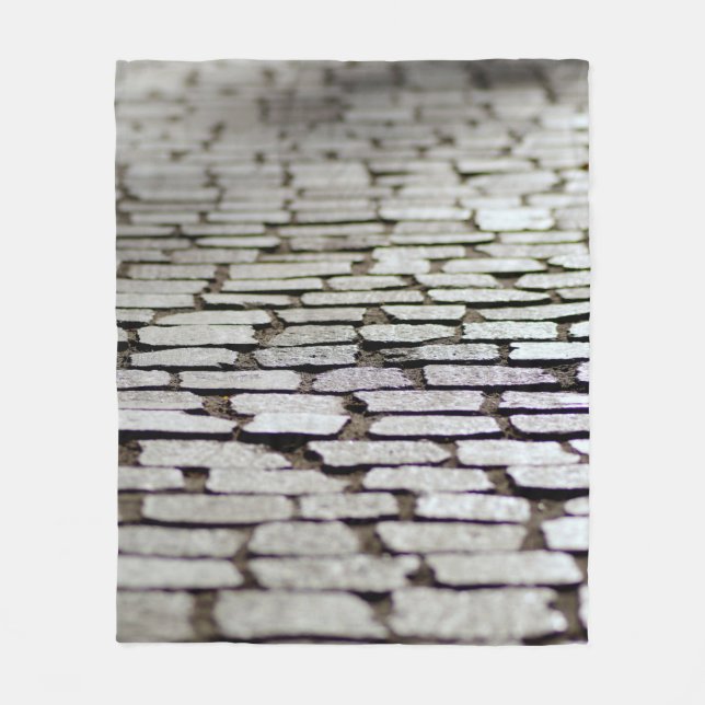 Pavement cobblestones walkway fleece blanket (Front)