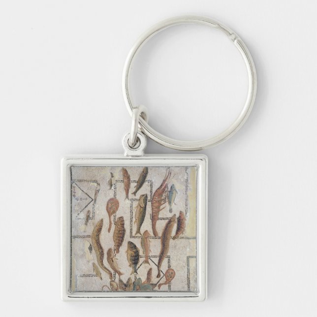 Pavement depicting fish escaping from a basket key ring (Front)