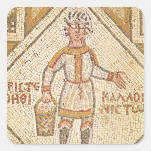 Pavement detail of a builder square sticker