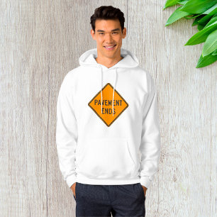 Pavement Ends Road Sign Traffic Warning Hoodie