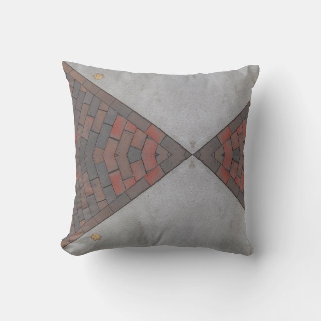 Pavement red brick grey gift throw pillow (Front)