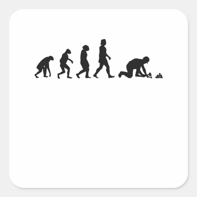 Paver Evolution Stone Setter Pavement Square Sticker (Front)