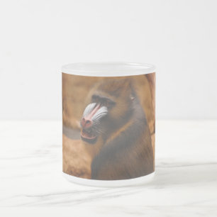 Pavian/Baboon Frosted Glass Coffee Mug