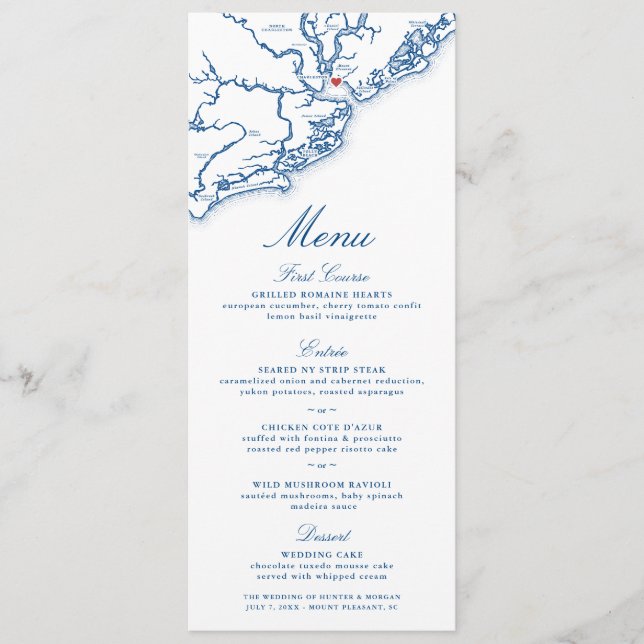 Pavilion at Patriots Point Wedding Mount Pleasant  Menu (Front)