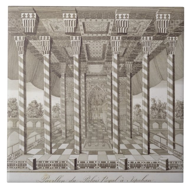 Pavilion at the Royal Palace at Isfahan, from 'Voy Tile (Front)