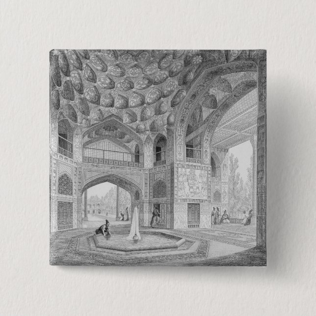 Pavilion of the Eight Paradises, in Isfahan, from 15 Cm Square Badge (Front)