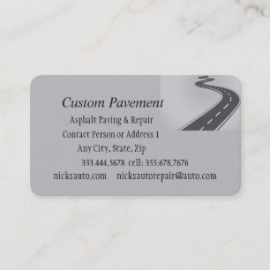 Paving, Asphalt, Roads Business Cards