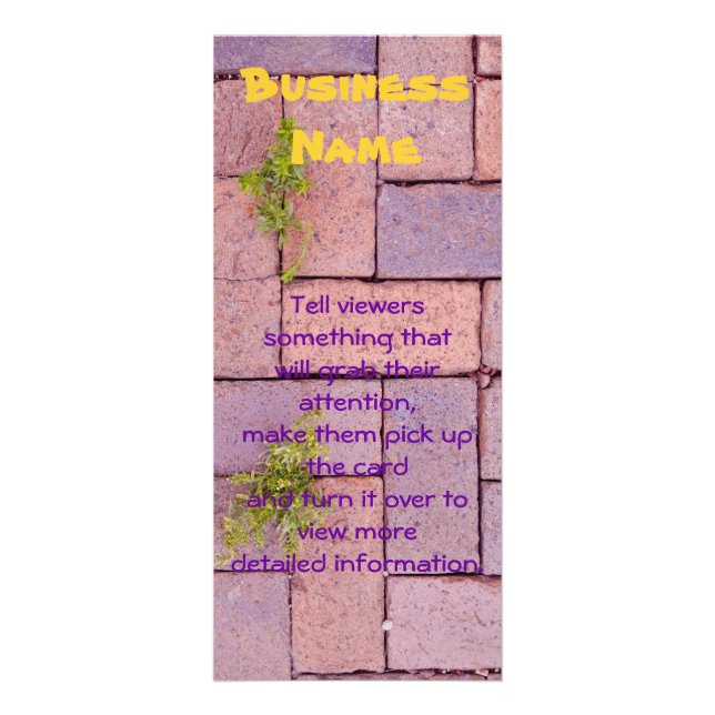Paving Stones and Weeds In The Walkway Photograph Rack Card (Front)