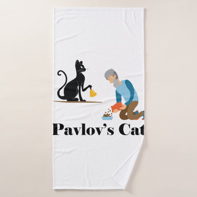 Pavlov's Cat Funny Psychology Bath Towel (Bath Towel)