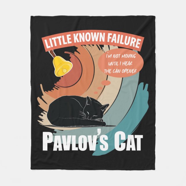 Pavlov's Cat - Funny Psychology Fleece Blanket (Front)