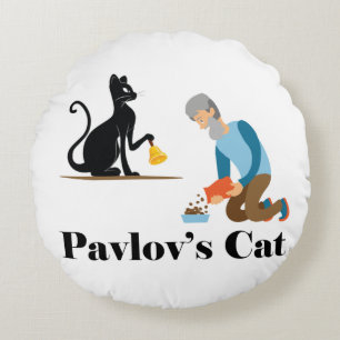 Pavlov's Cat Funny Psychology Round Cushion