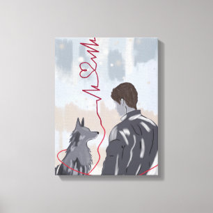 Paw and Heart I – Animal and Human Love Canvas Print
