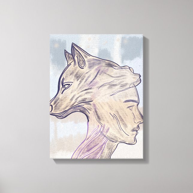 Paw and Still I – Silent Companionship Canvas Print (Front)