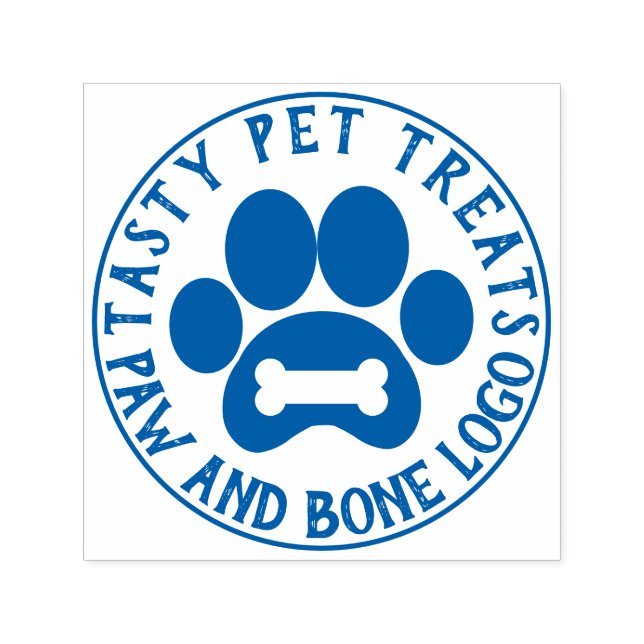 Paw Bone Pet shop Treats Foods business logo Self-inking Stamp (Design)
