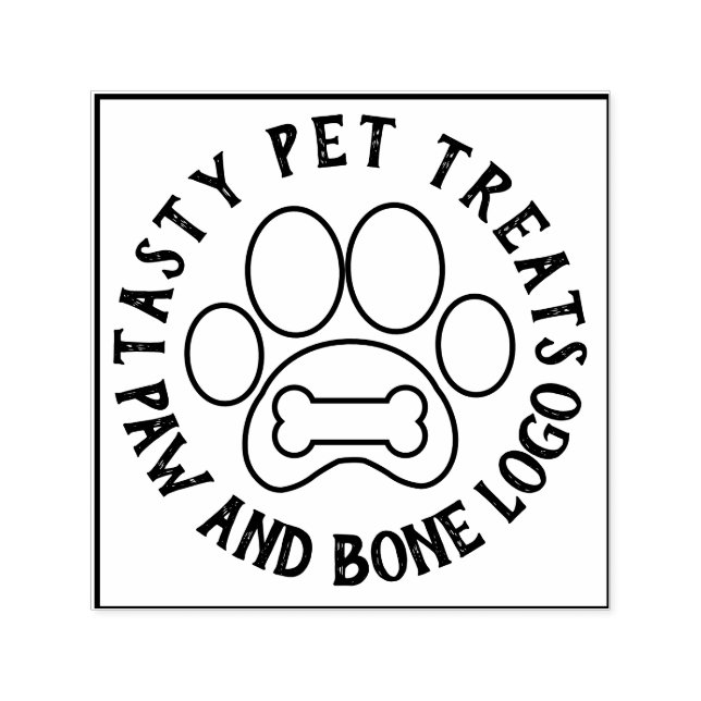Paw Bone Pet Treats Foods Self-inking Stamp (Design)