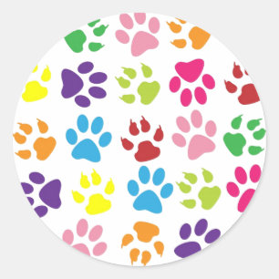 paw classic round sticker